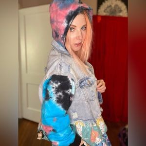 Dance & marvel denim and tie dye crop jacket